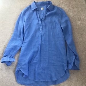 EUC Medium-Tall Linen Collared Tunic Top